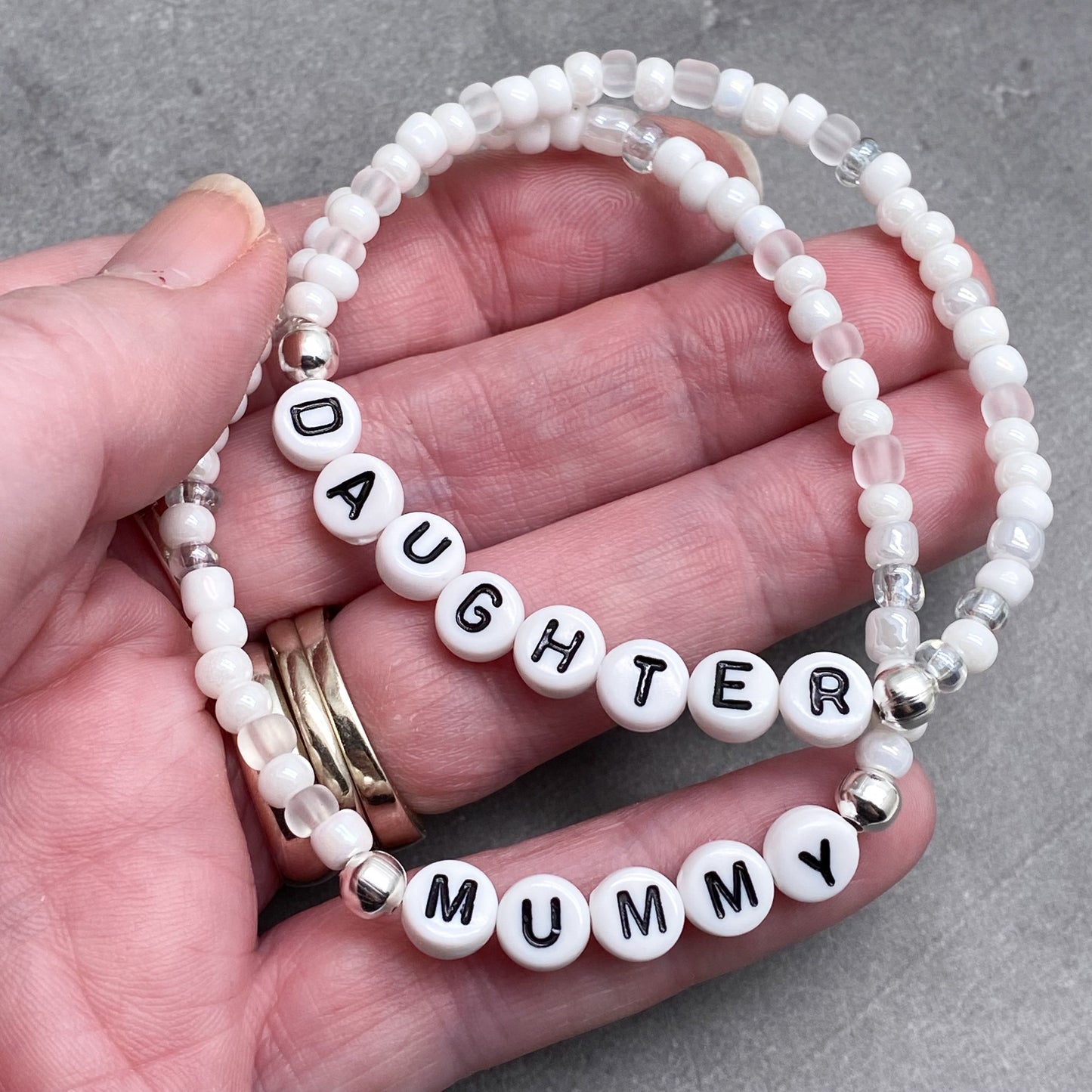 MUMMY and DAUGHTER Bracelet Set - Glass Seed Beads