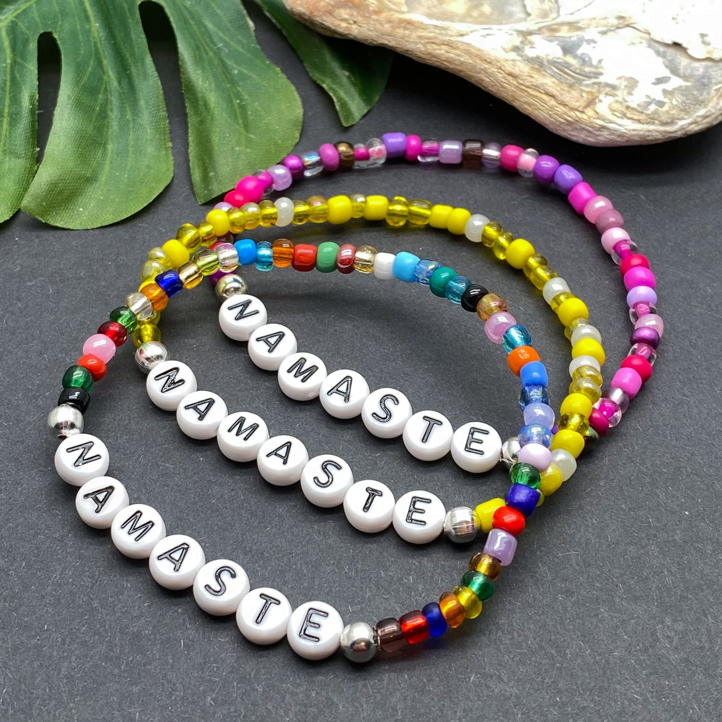 NAMASTE Inspirational Bracelet - Glass Seed Beads