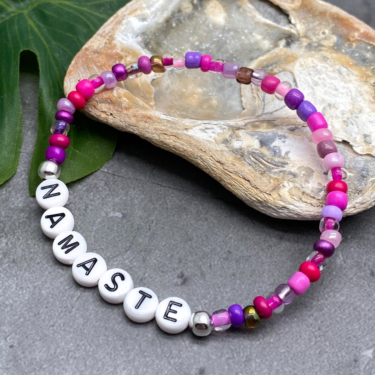 NAMASTE Inspirational Bracelet - Glass Seed Beads
