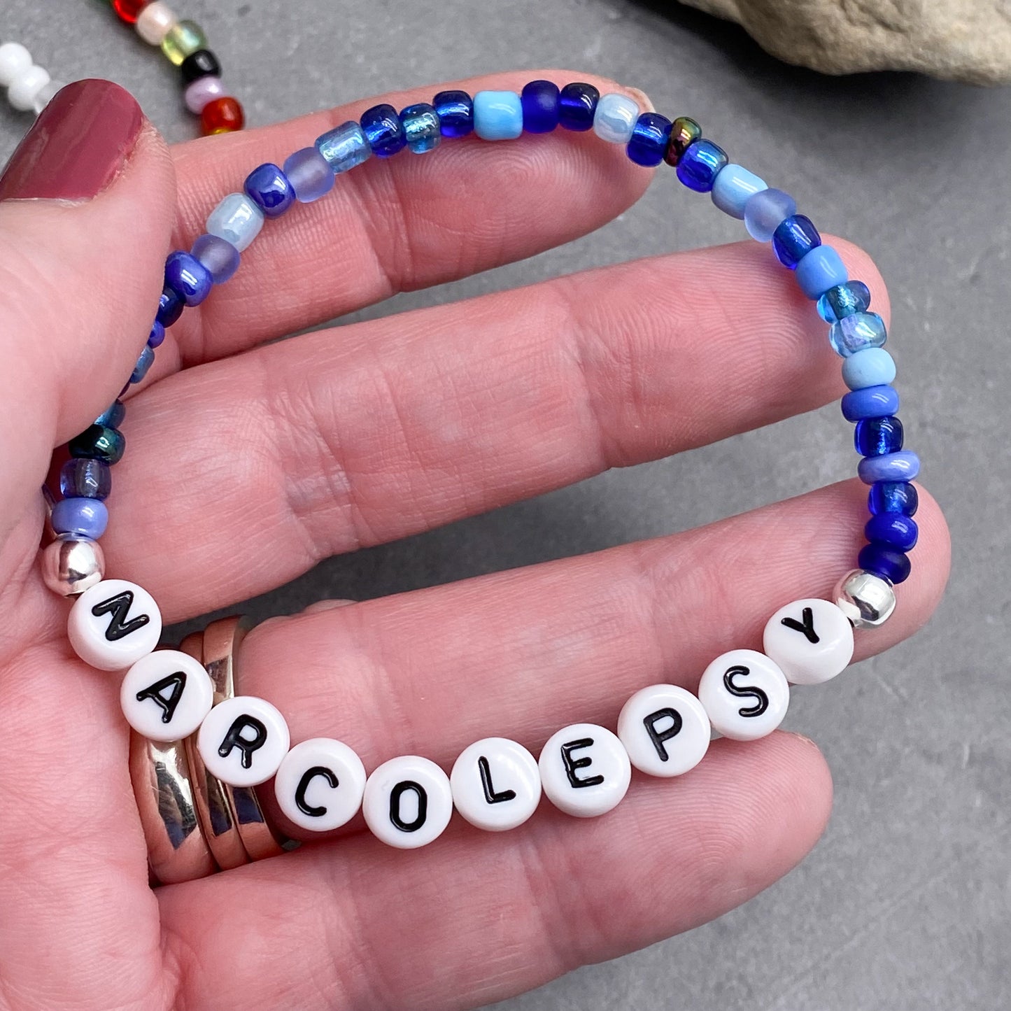 NARCOLEPSY Medical Alert Bracelet - Glass Seed Beads