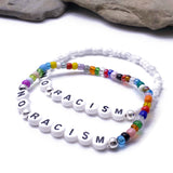 NO RACISM Glass Seed Bead Bracelet