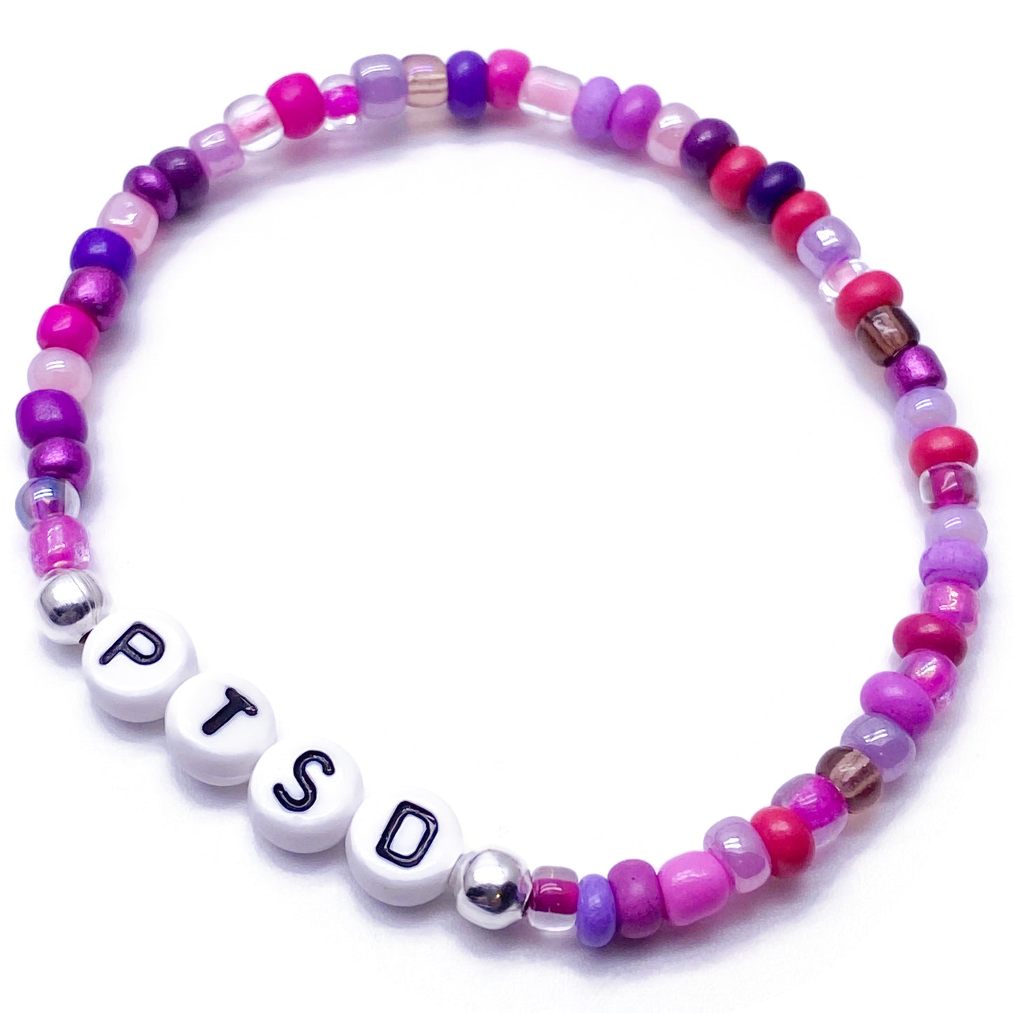 PTSD Medical Alert Bracelet - Glass Seed Beads