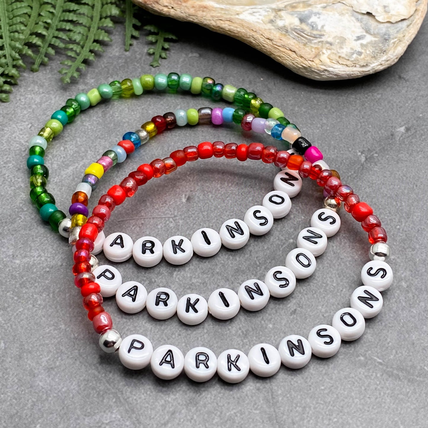 PARKINSONS Medical Alert Bracelet - Glass Seed Beads