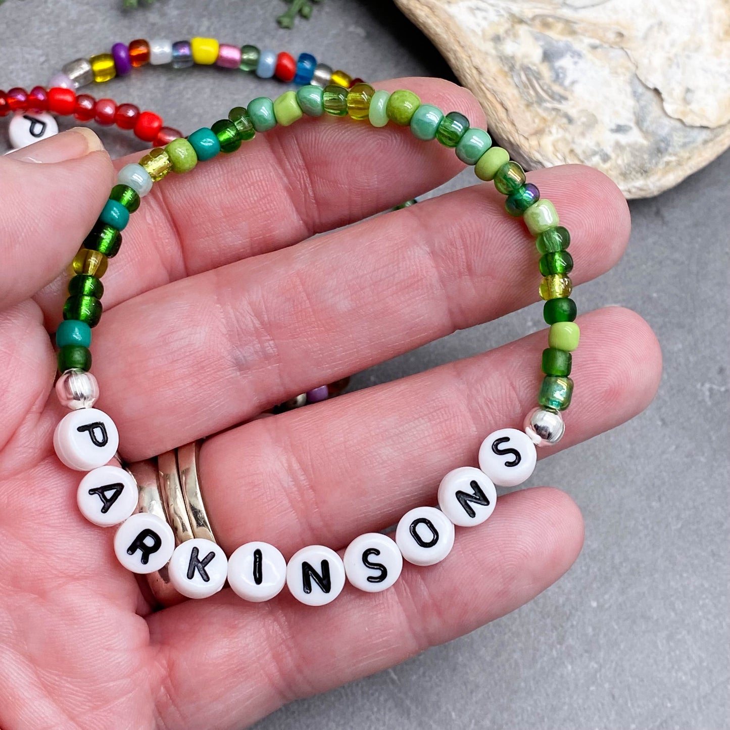 PARKINSONS Medical Alert Bracelet - Glass Seed Beads