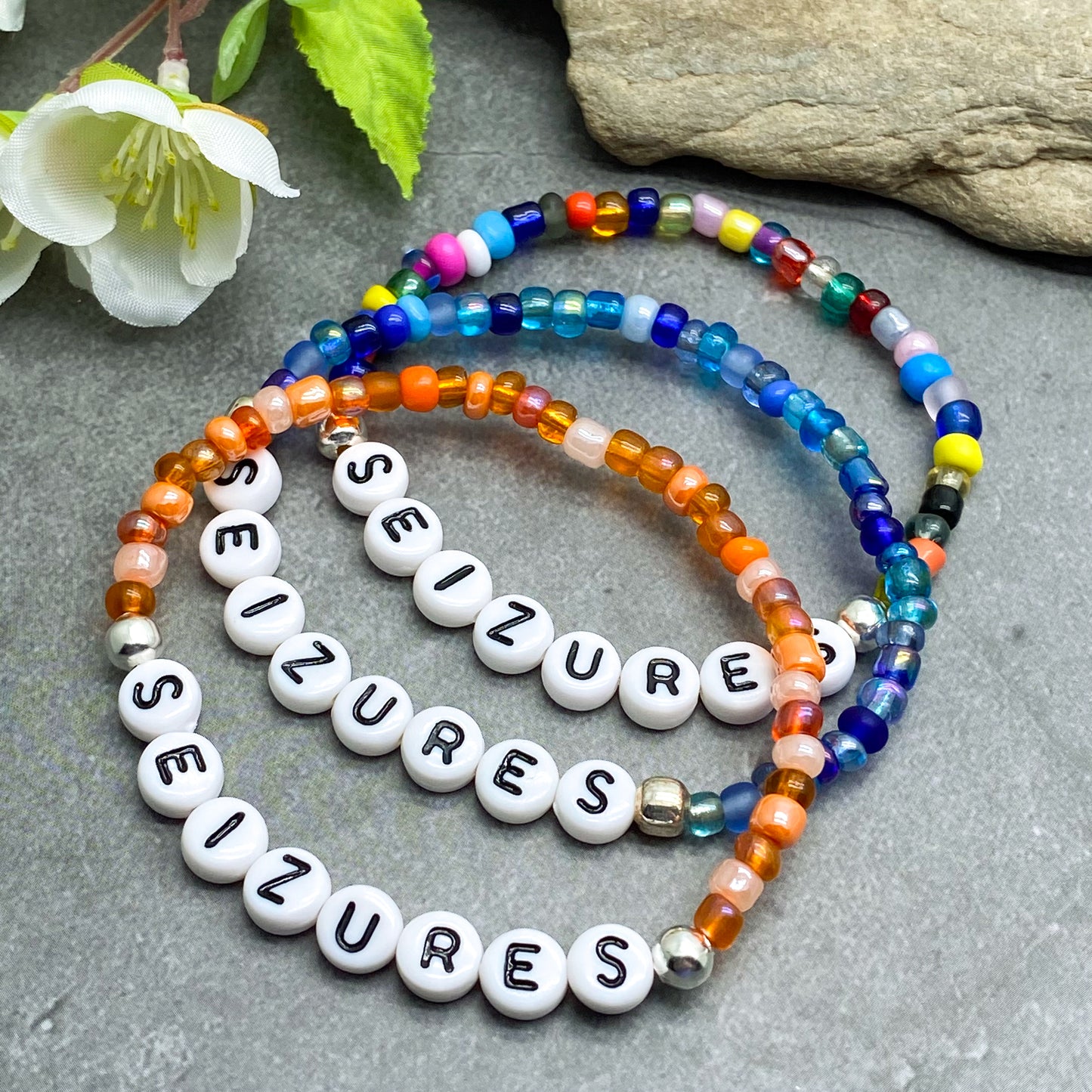 SEIZURES Medical Alert Bracelet - Glass Seed Beads