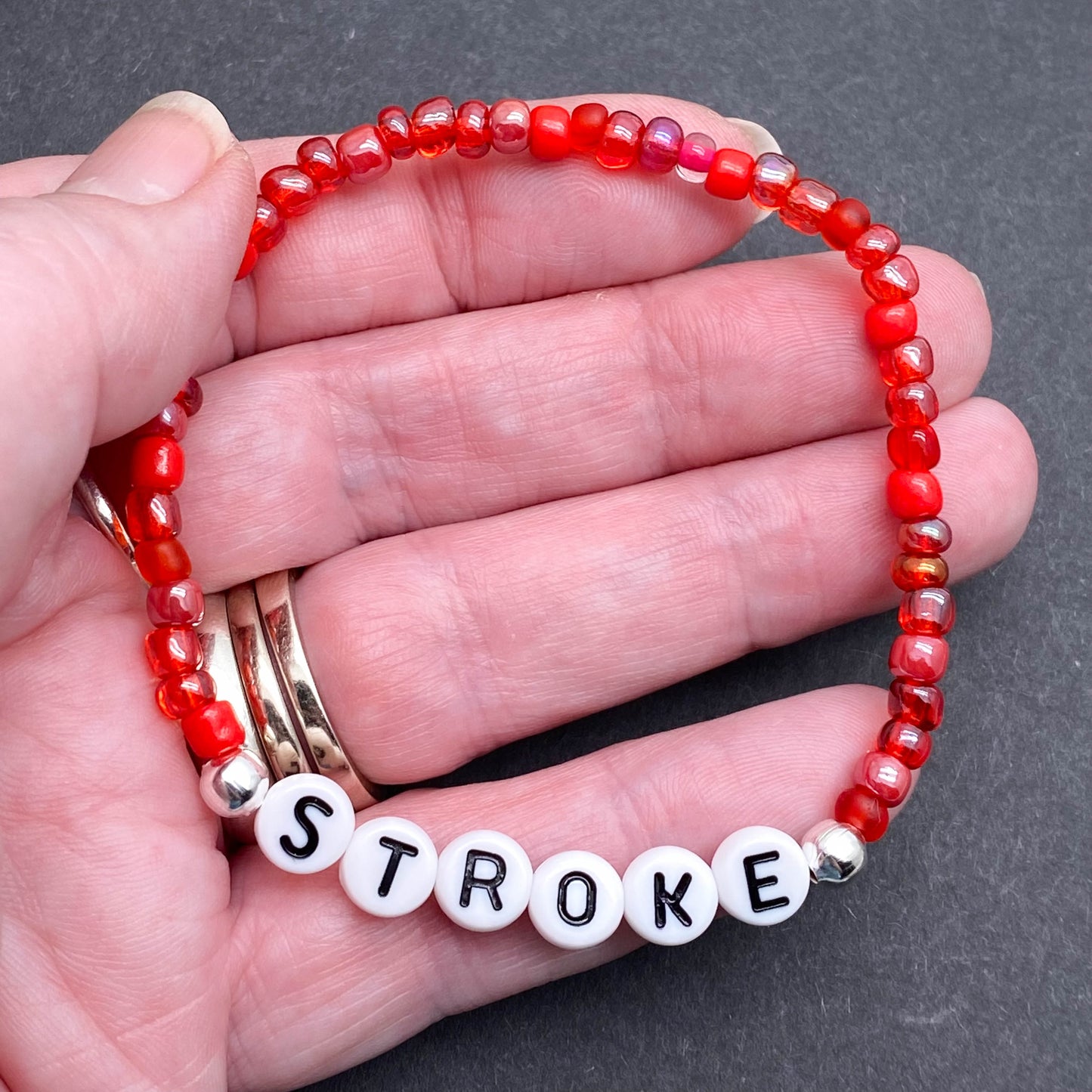 STROKE Medical Alert Bracelet - Glass Seed Beads