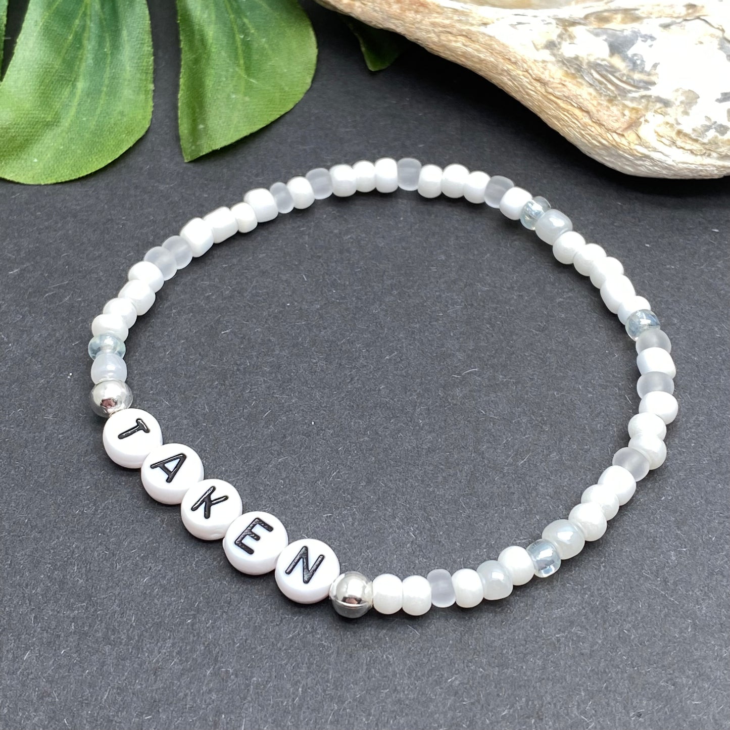 TAKEN Message Bracelet - Glass Seed Beads