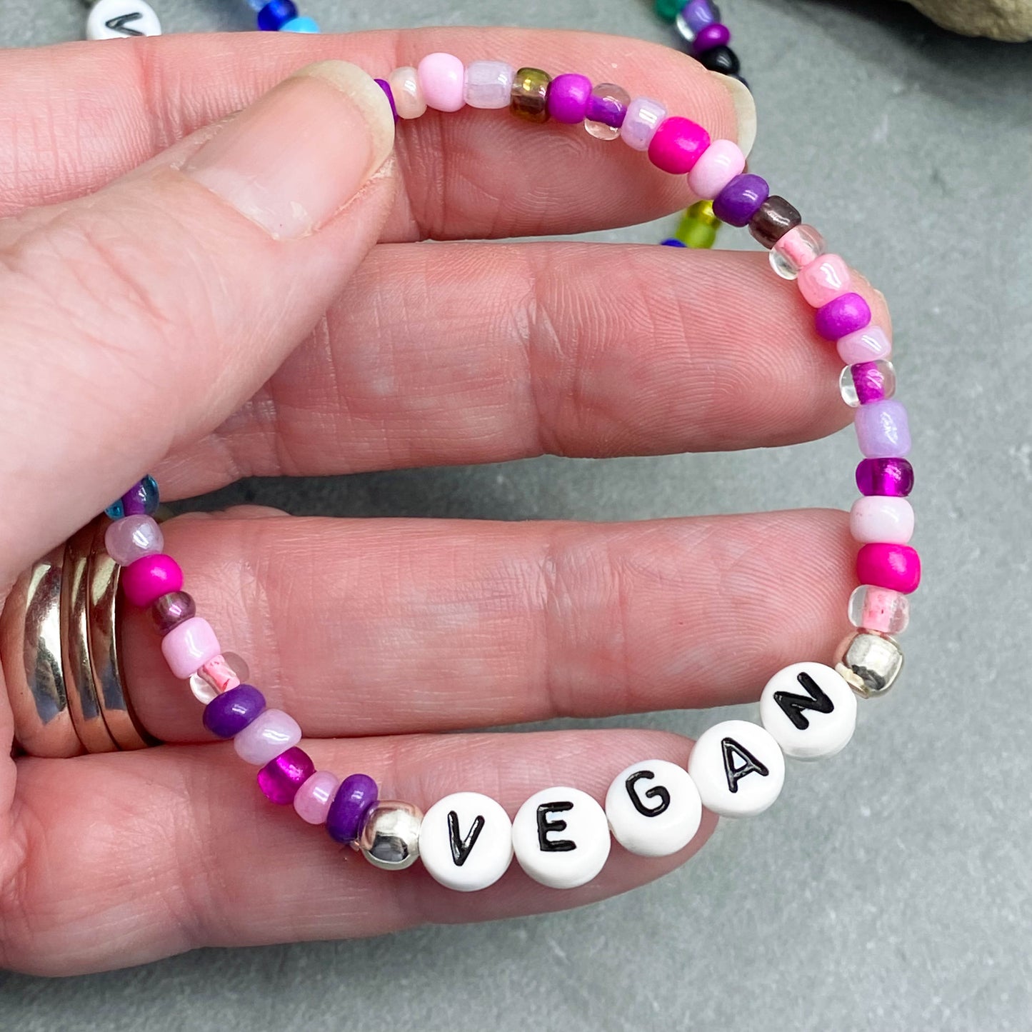 VEGAN Awareness Bracelet - Glass Seed Beads