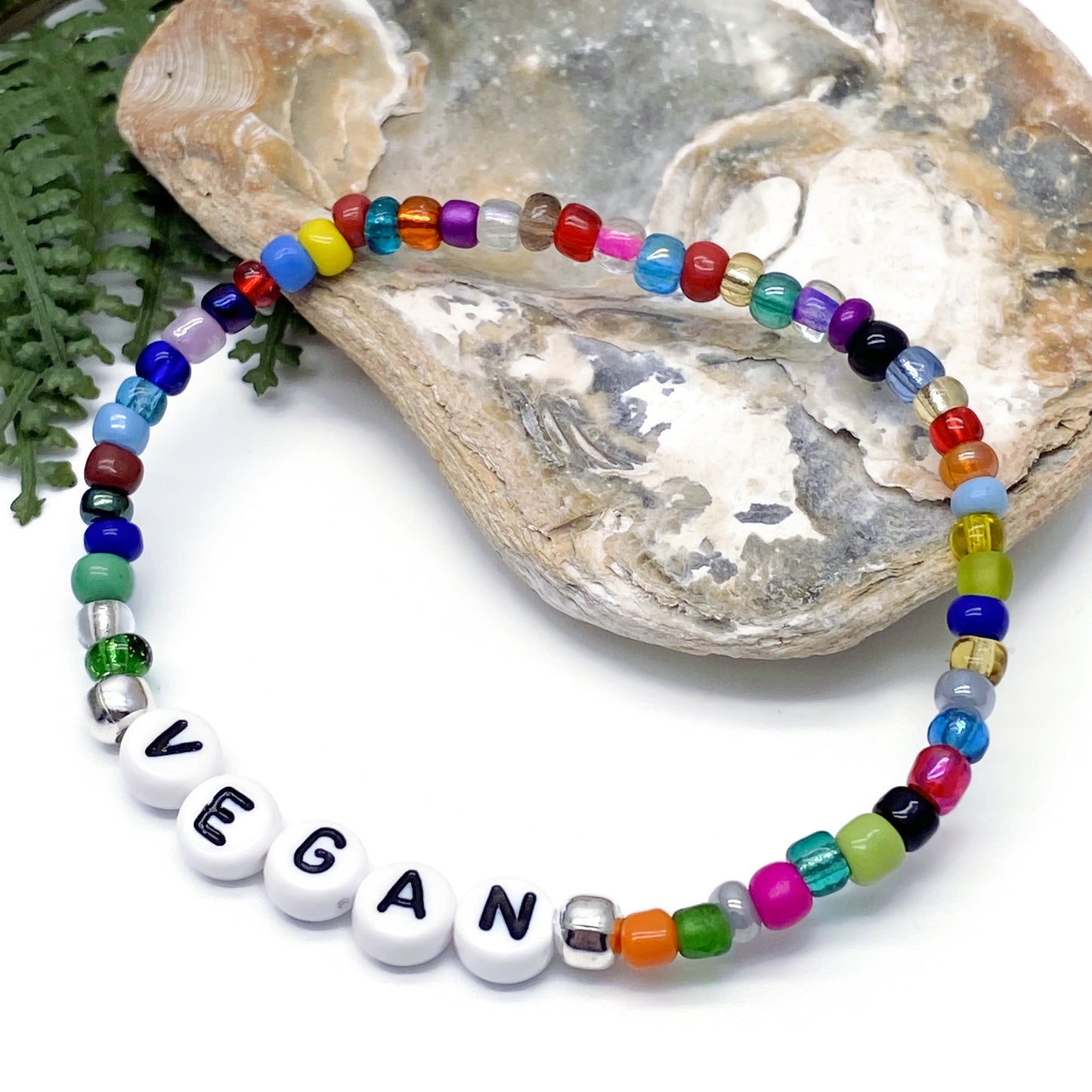 VEGAN Awareness Bracelet - Glass Seed Beads