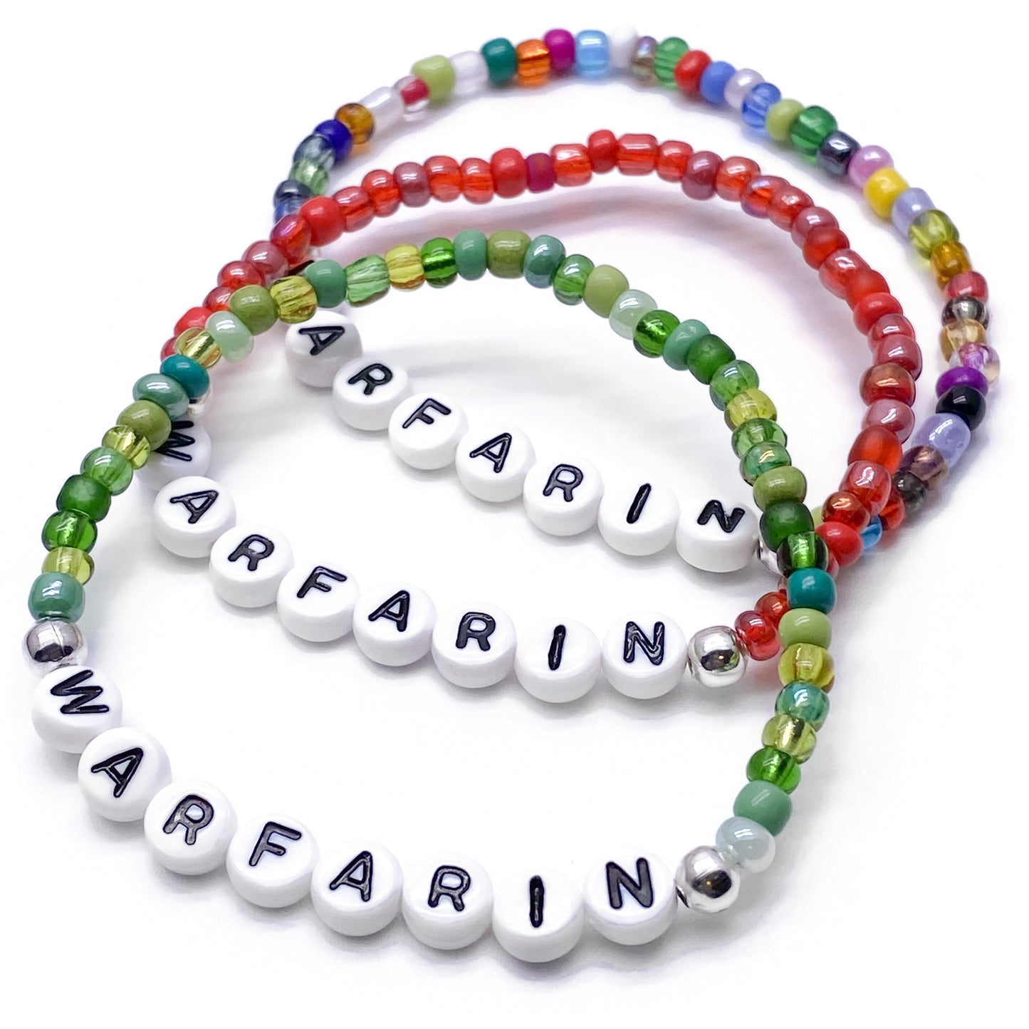 WARFARIN Medical Alert Bracelet - Glass Seed Beads