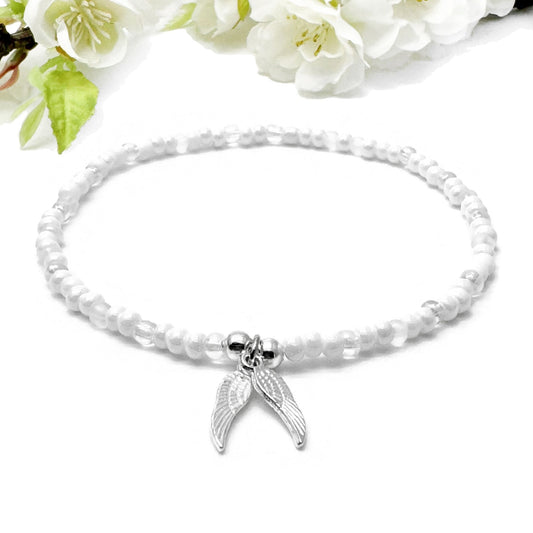 Angel Wings Seed Bead Anklet - Colour Choice