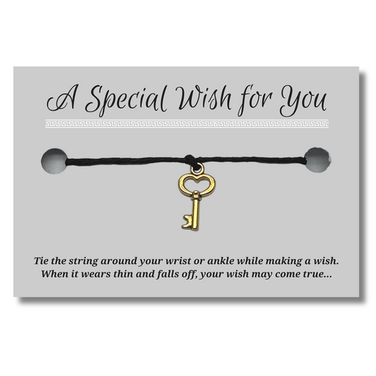 Key Charm Hemp Wish Bracelet - Colour Choice