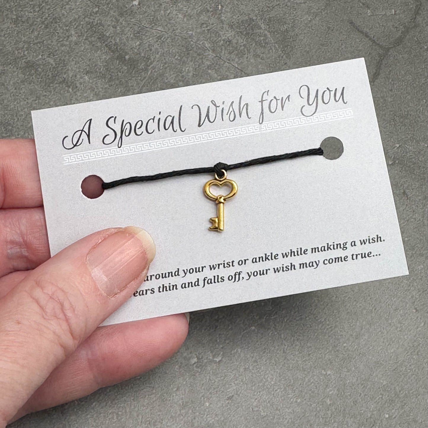 Key Charm Hemp Wish Bracelet - Colour Choice