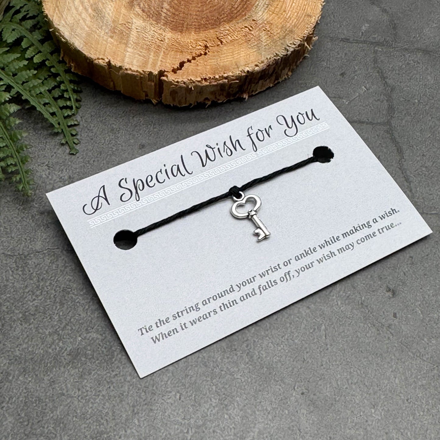 Key Charm Hemp Wish Bracelet - Colour Choice