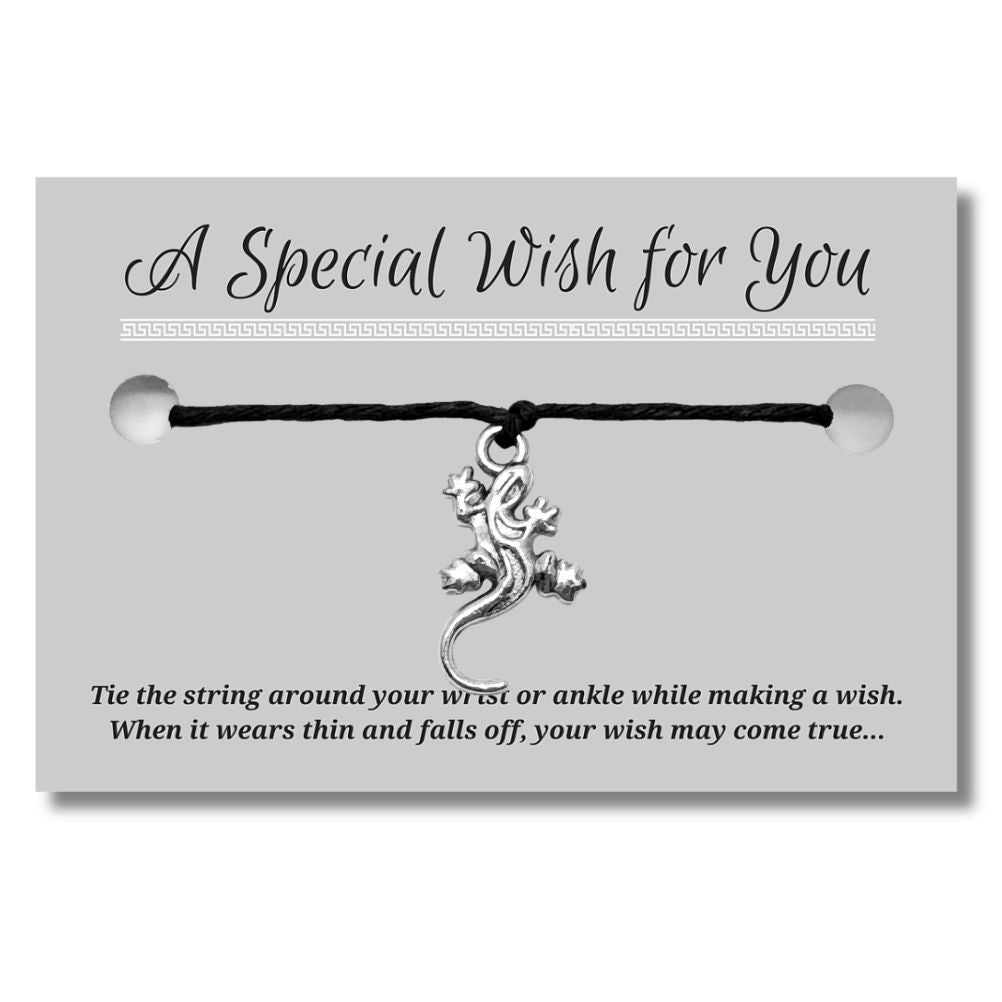 Lizard Charm Hemp Wish Bracelet - Colour Choice