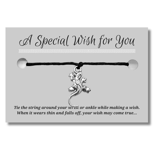 Lizard Charm Hemp Wish Bracelet - Colour Choice
