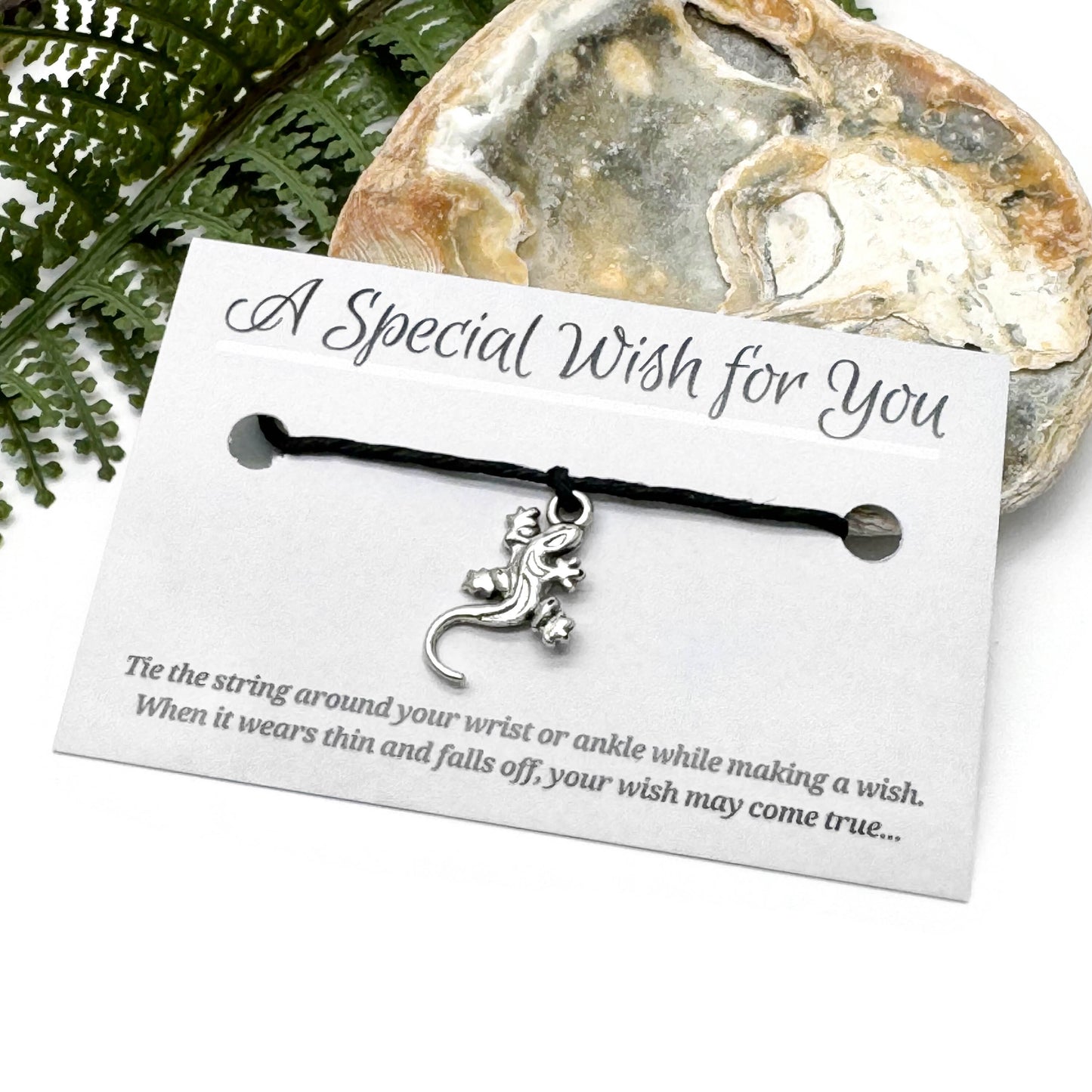 Lizard Charm Hemp Wish Bracelet - Colour Choice