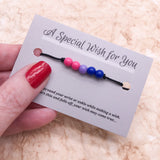 Bisexual Colours Hemp Wish Bracelet - LGBTQ Awareness