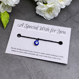 Evil Eye Enamel Charm Hemp Wish Bracelet - Colour Choice