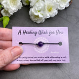 Amethyst Bead Hemp Wish Bracelet - A Healing Wish