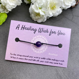 Amethyst Bead Hemp Wish Bracelet - A Healing Wish