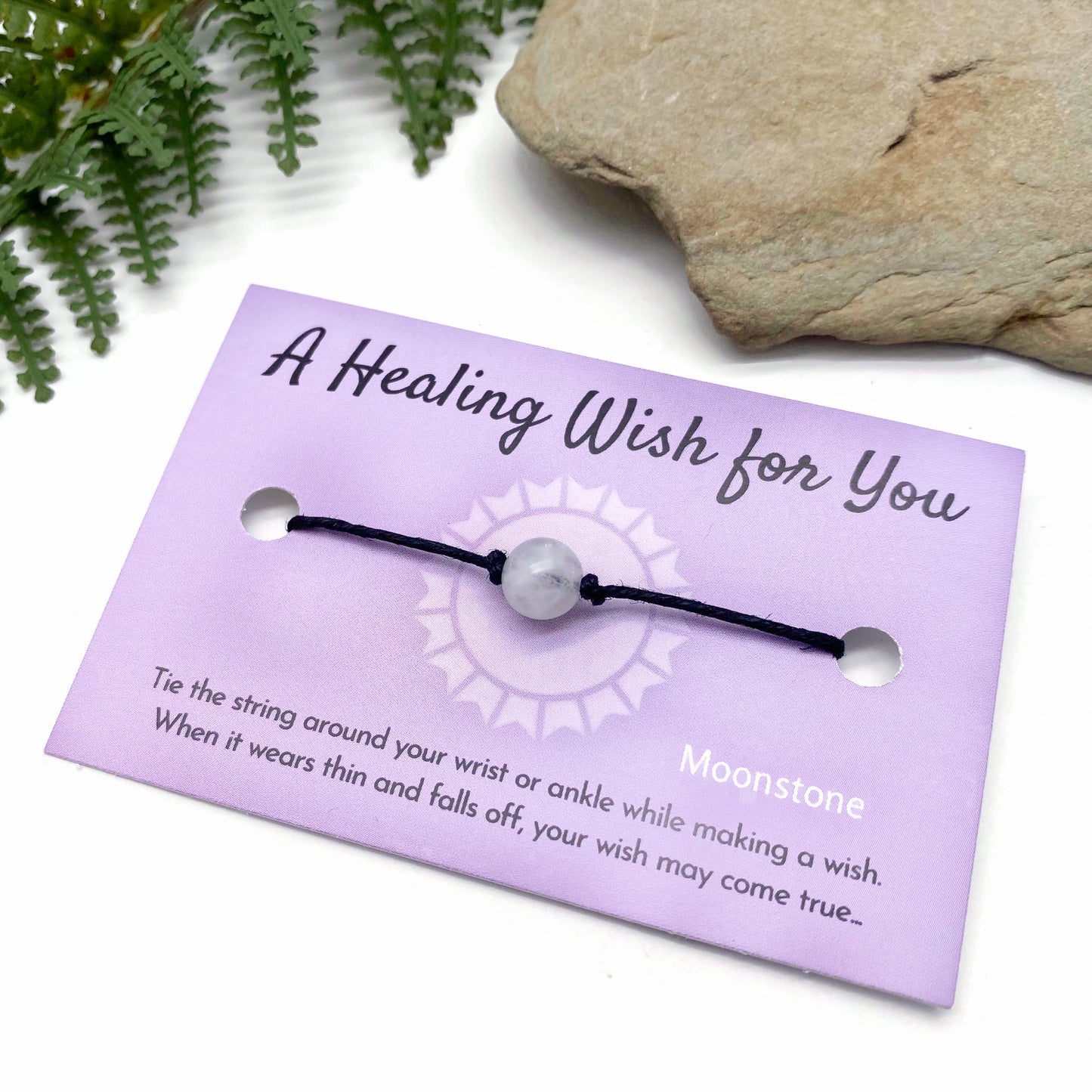 Rainbow Moonstone Hemp Bracelet - A Healing Wish