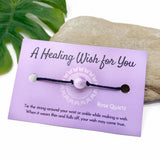 Rose Quartz Bead Hemp Wish Bracelet - A Healing Wish