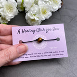 Tiger Eye Bead Hemp Wish Bracelet - A Healing Wish