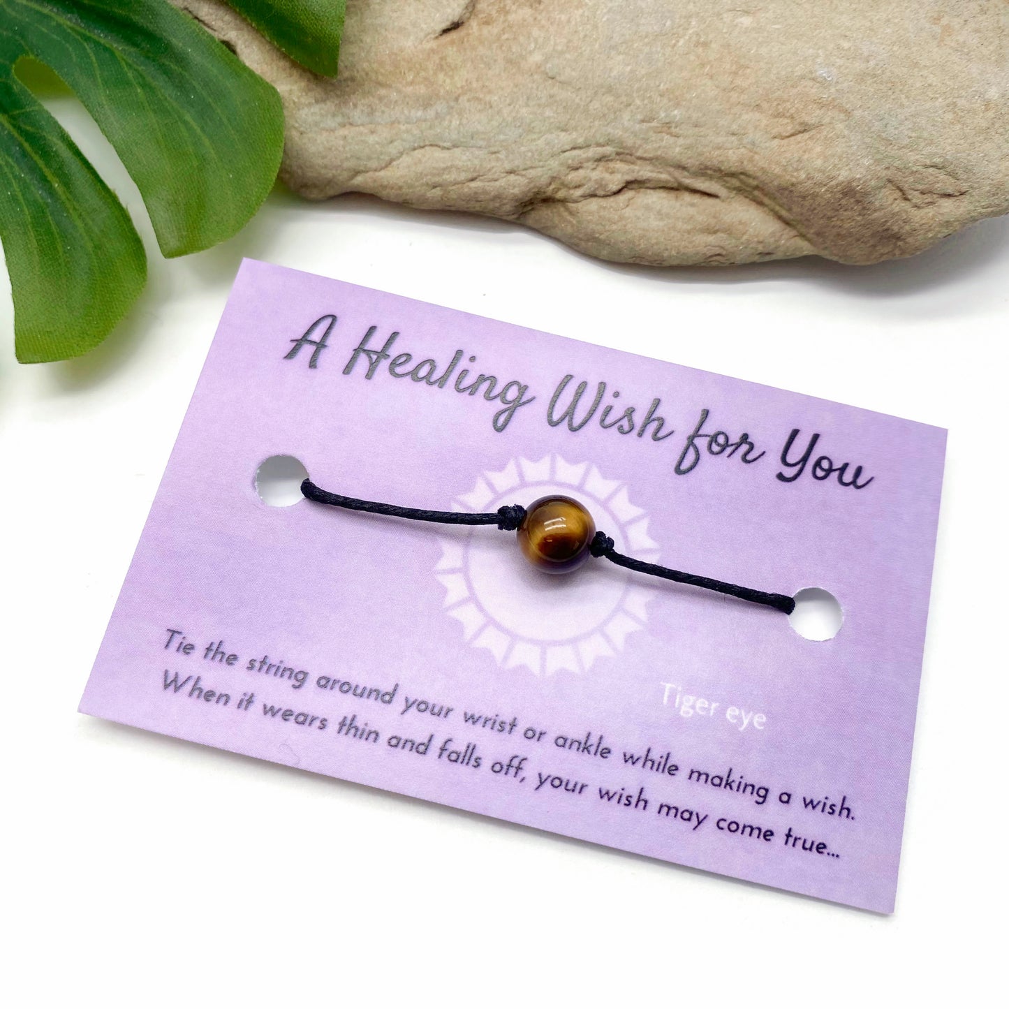 Tiger Eye Bead Hemp Wish Bracelet - A Healing Wish