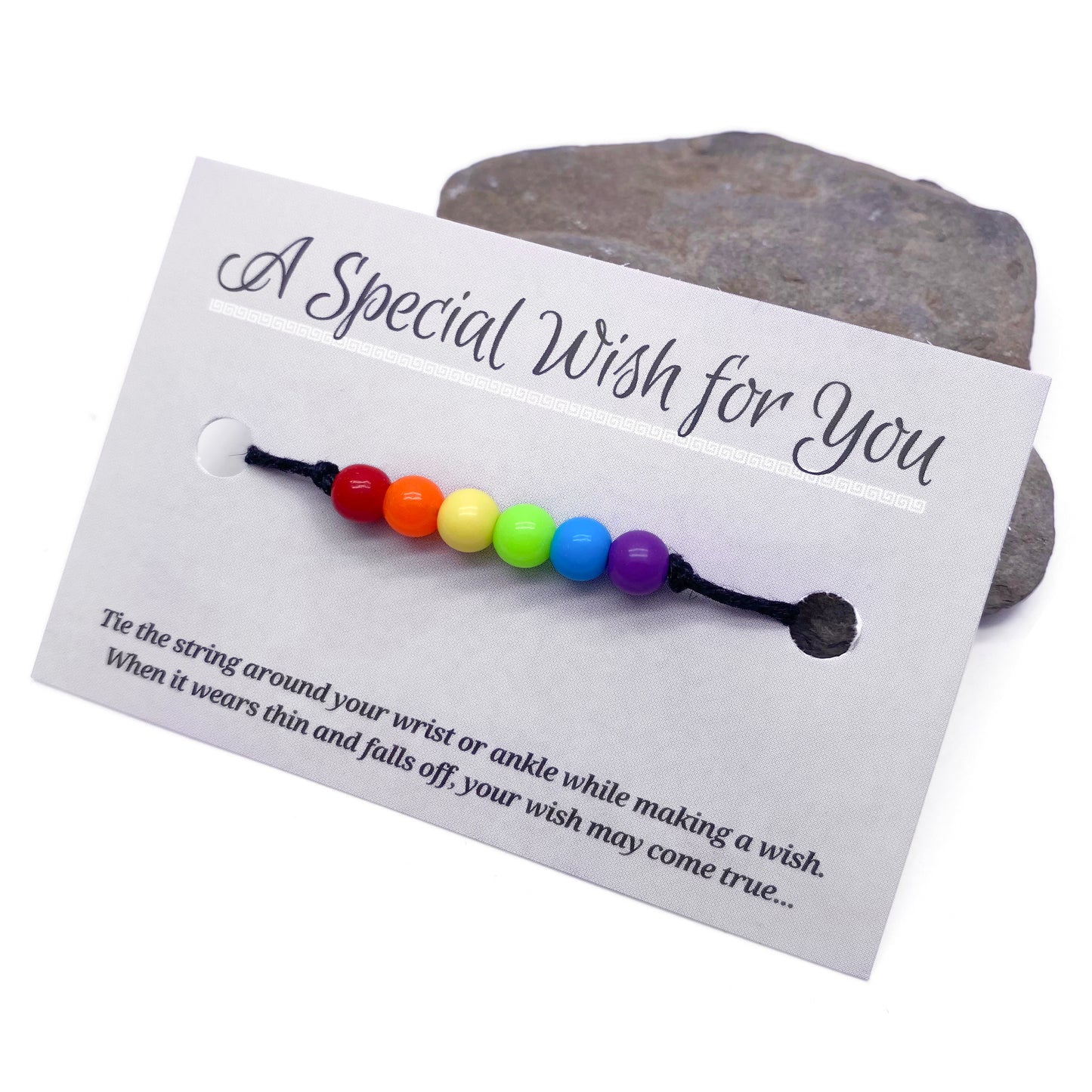 LGBT Pride Flag Colours Black Hemp Wish Bracelet