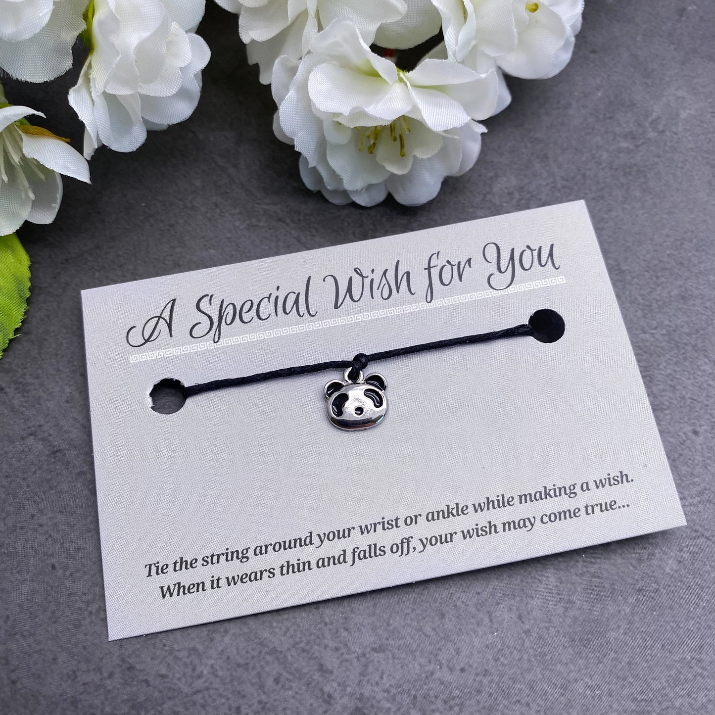 Panda Charm Hemp Wish Bracelet - Colour Choice