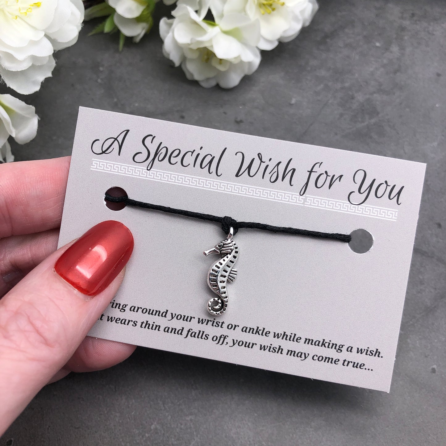 Seahorse Charm Hemp Wish Bracelet - Colour Choice