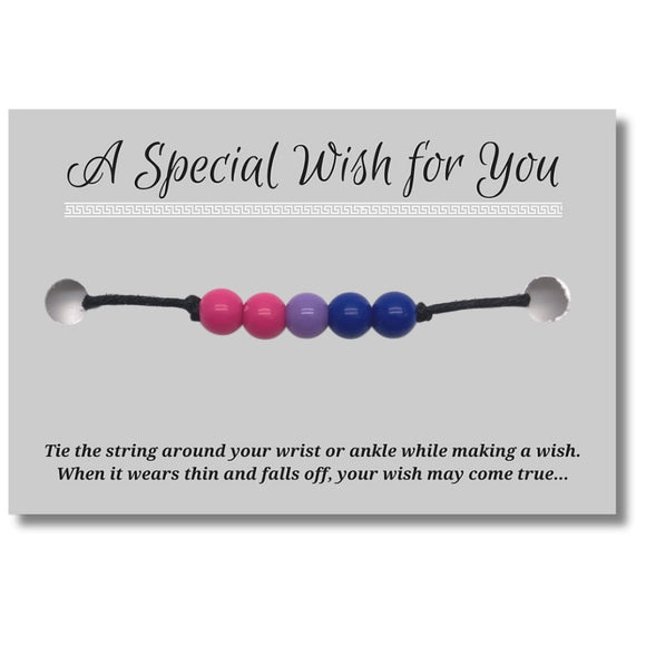 Bisexual Colours Hemp Wish Bracelet - LGBTQ Awareness