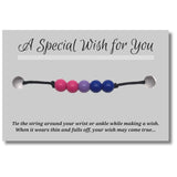 Bisexual Colours Hemp Wish Bracelet - LGBTQ Awareness