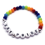 LGBT PRIDE Acrylic Rainbow Bead Bracelet