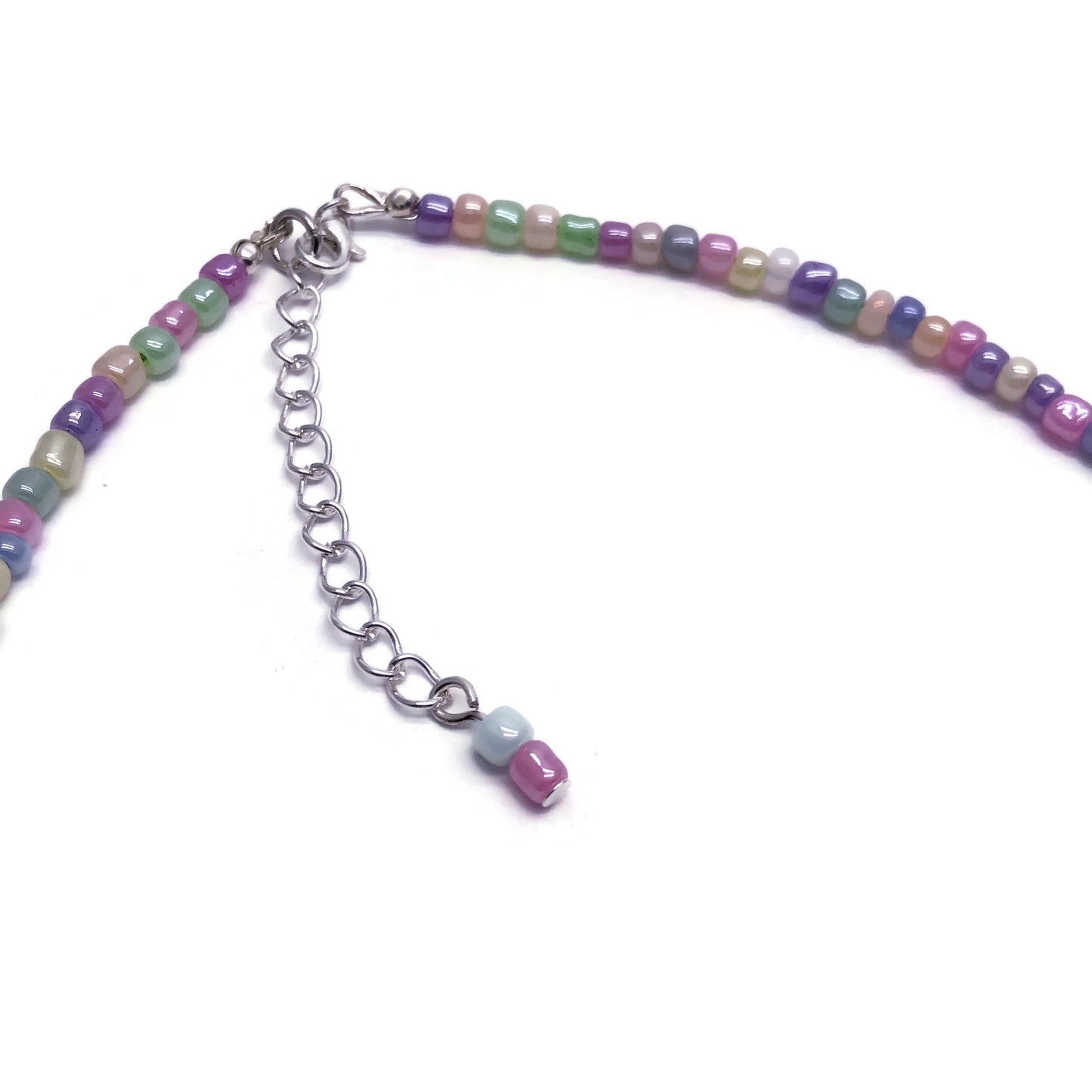 Shimmery Pastel Seed Beads Choker Necklace