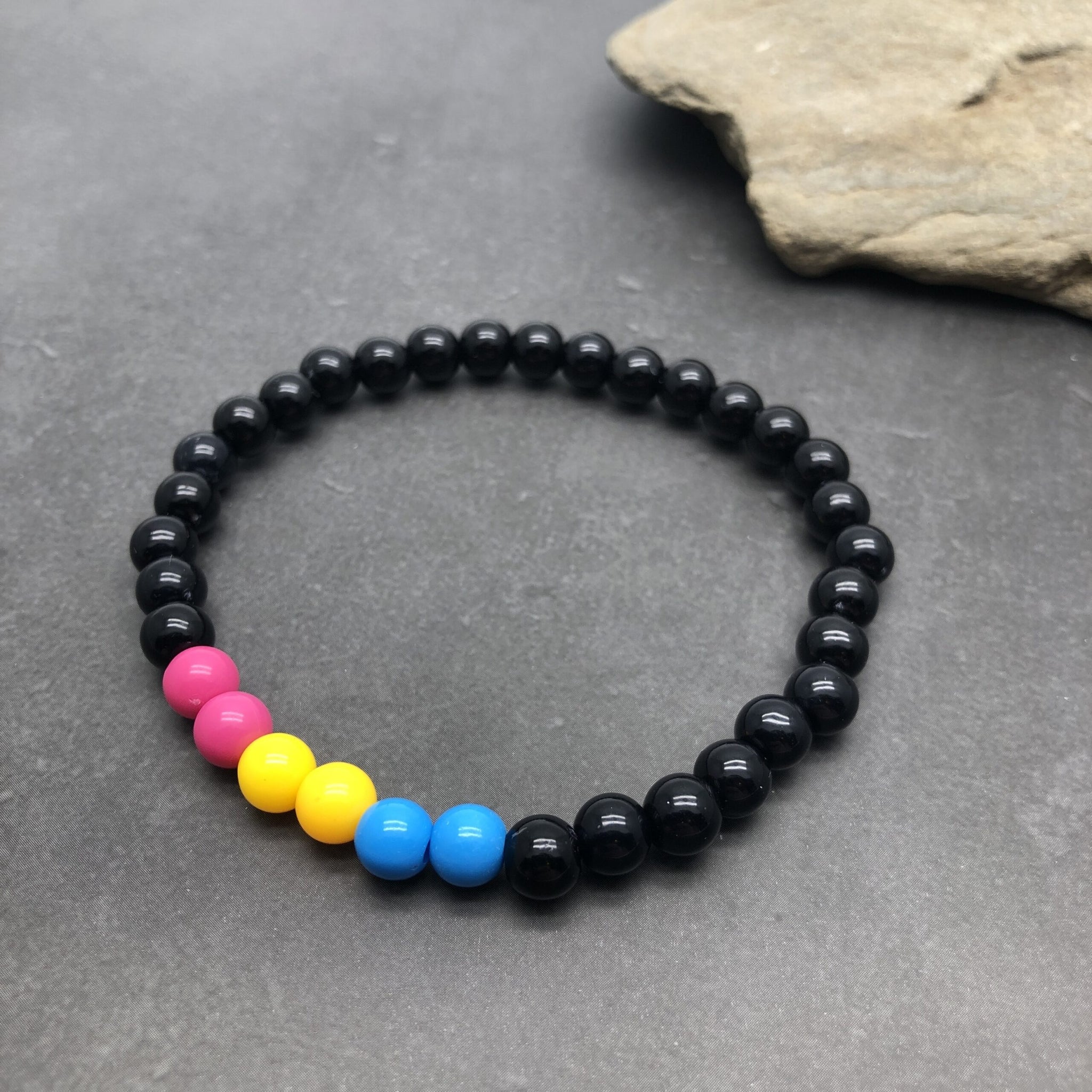 Pansexual Pride Flag Colours Acrylic Bead Bracelet – Vilda Jewellery