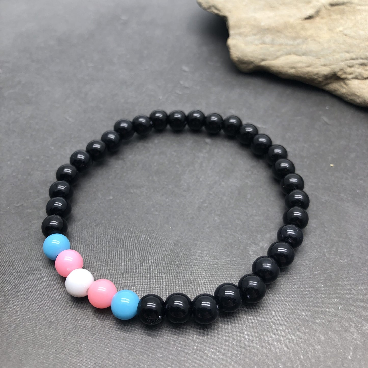Transgender Pride bead bracelet