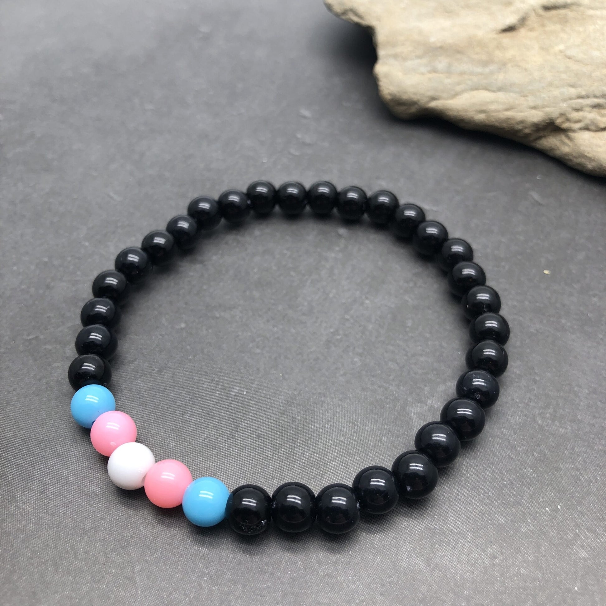 Transgender Pride bead bracelet