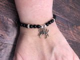 Spider Charm Acrylic Bead Bracelet