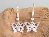 Butterfly Tibetan Silver Charm Earrings