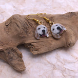 Cute Yellow Labrador Enamel Charm Gold Tone Earrings