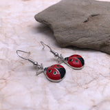 Ladybird Red Enamel Charm Earrings