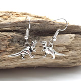 Dinosaur Charm Silver Plated Earrings