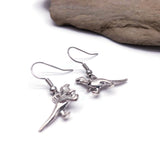 Dinosaur Charm Silver Plated Earrings