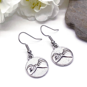 Pinky Promise Silver Plated Charm Earrings