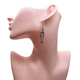 Skeleton Tibetan Silver Plated Charm Earrings