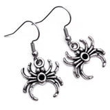 Spider Tibetan Silver Charm Earrings