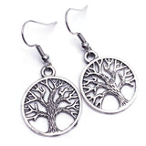 Tree of Life Tibetan Silver Charm Earrings
