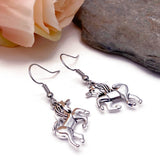 Unicorn Tibetan Silver Charm Earrings